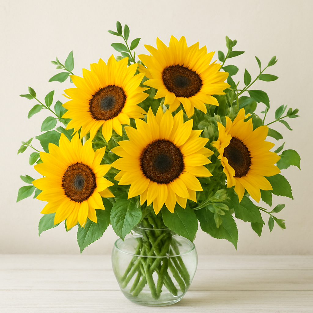 A cheerful sunflower bouquet